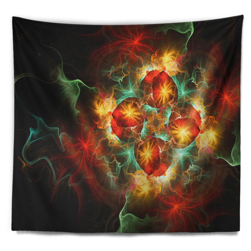 Tapisserie fleur en polyester avec accessoires suspendus inclus, H 32 po x l 39 po
