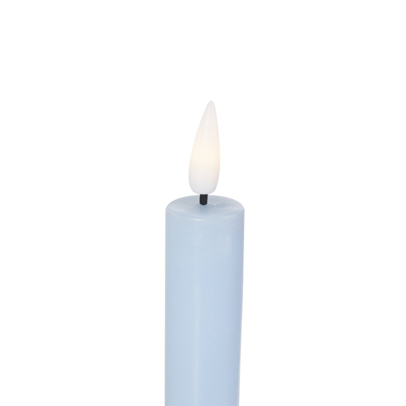 Bougies sans flamme pour l'intérieur et l'extérieur avec télécommande Wax, Pilier 9,85 po x 0,80 po, Bleu clair
