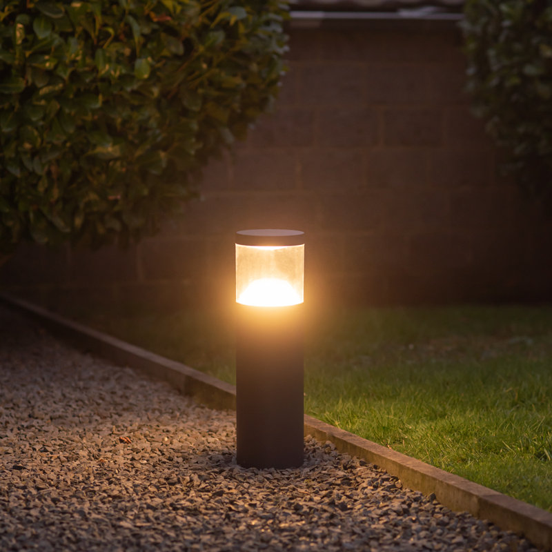 Aleida Anthracite Integrated LED Metal Bollard Light, 50cm H x 14.7cm W x 14.7cm D