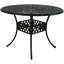 Table de salle à manger ronde en fonte d'aluminium avec trou pour parasol