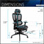 Chaise de bureau inclinable ergonomique en filet avec support lombaire et repose-pieds Techni Mobile