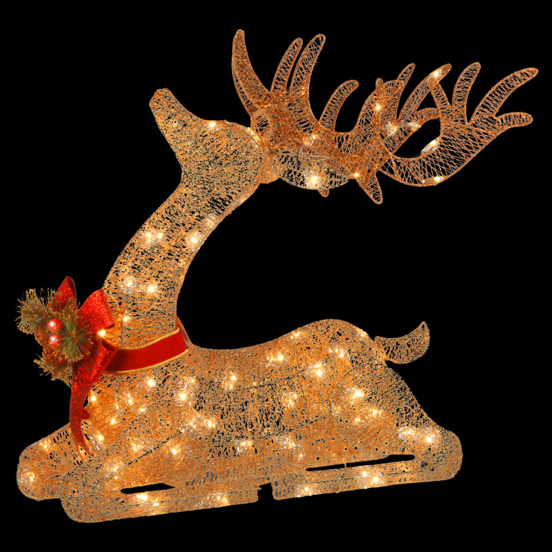 The Holiday Aisle® 31in. Resting Reindeer with LED Lights