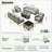 Emroy 8 - Person Wicker/Rattan Sectional Seating Group with Lighted Coffee Table and Swivel Chairs, All Weather Modular Outdoor Conversation Set with Cushions-824890658-805353039