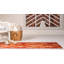 Tapis orange / beige à motif abstrait Veyo-1968478736