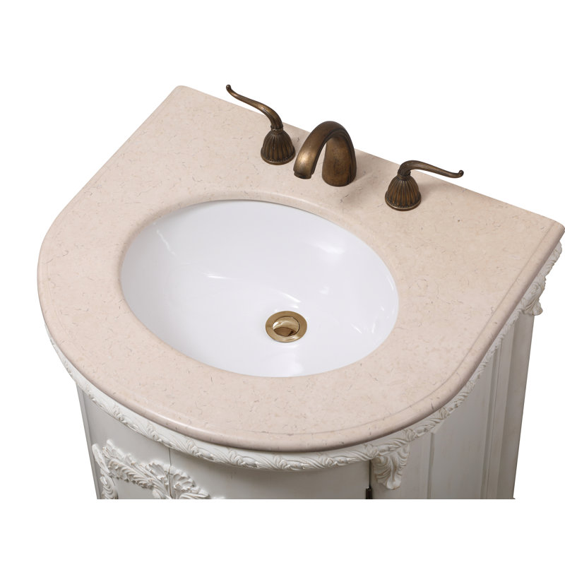 Ensemble de meuble-lavabo simple 25 po Aravale, Blanc antique