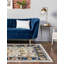 Tapis bleu / beige / orange tissé à la machine Arenas-788820199