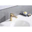 Robinet de lavabo pour salle de bain à poignée simple en or brossé - style moderne, laiton, valve en céramique, poignée, fixation murale, finition du robinet chaud et froid, cartouche, montage, option-123061732