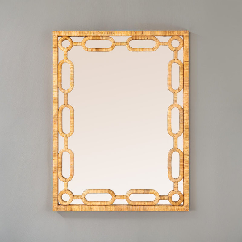 Newport Woven Rattan Chain-Link Frame Mirror