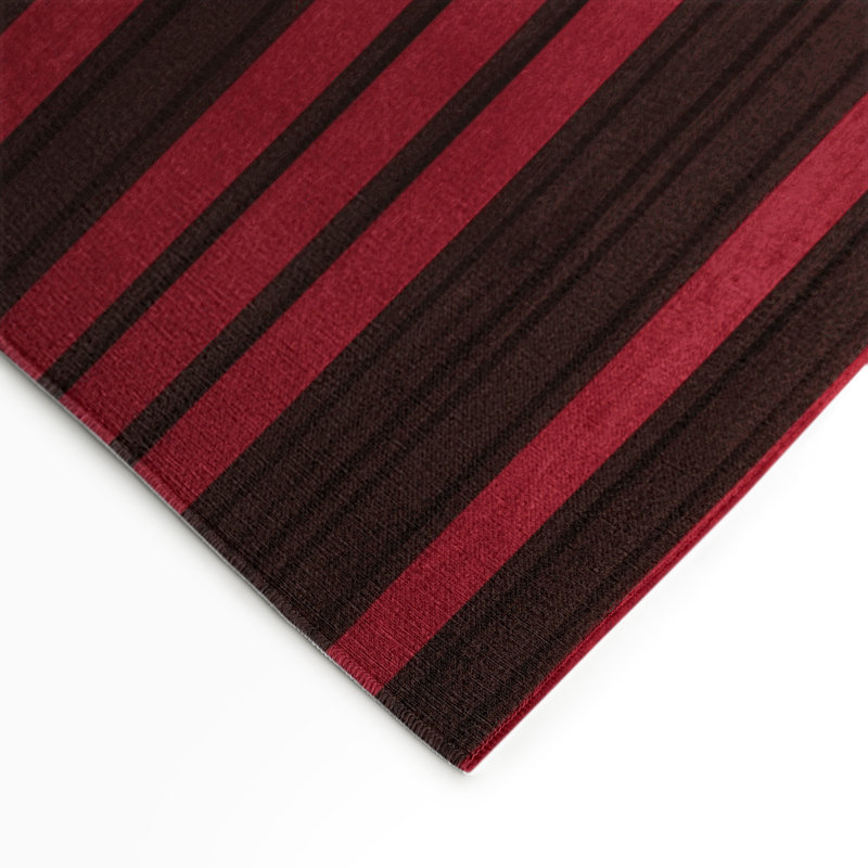 Tapis intérieur / extérieur rouge HorizontalStripes, Rectangle 5 pi x 7 pi