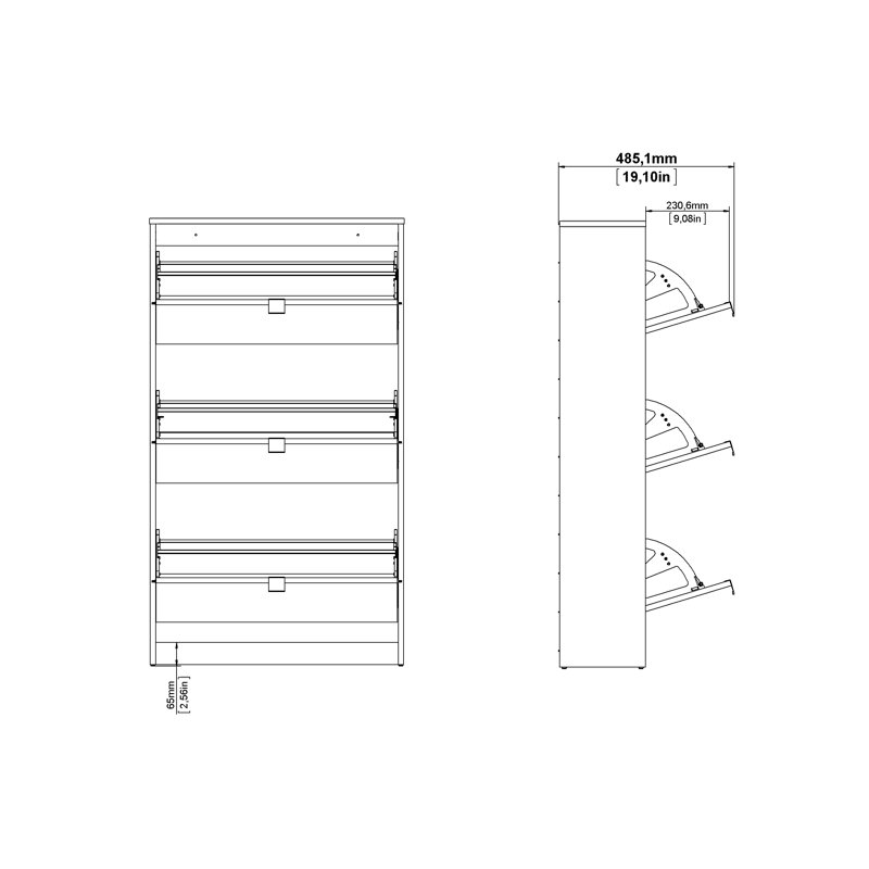 Domini 10 Pair Shoe Storage Cabinet, White
