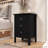  Three Drawer End Table/Nightstand Black-811329188