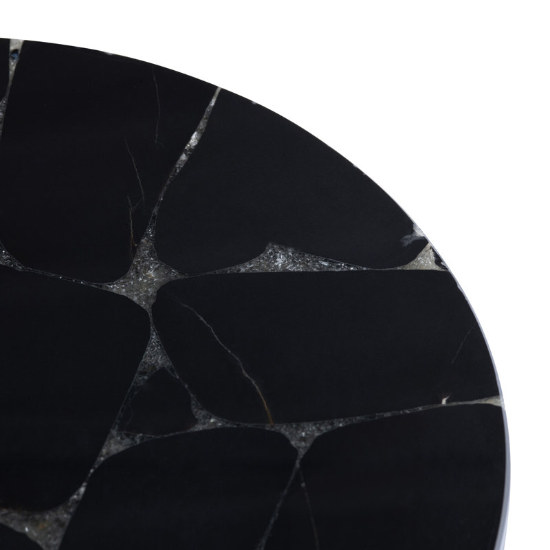 Black Marble Round Accent_End Table