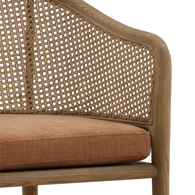 Chaise Camile beige, Coussin rouille