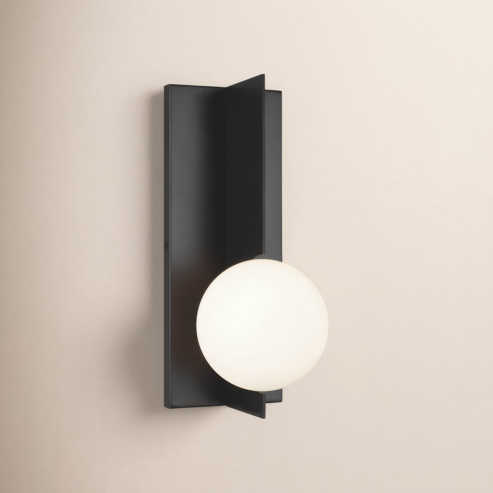 Orbel Single Light Glass Dimmable Corner Wall Light, Aged Brass, Yes