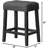 Transitional 24" Wood Counter Stool Set Of 2, Backless Counter Seating With Upholstered Linen Fabric Cushion, Kitchen/Dining Room Furniture, Charcoal Black-57903086