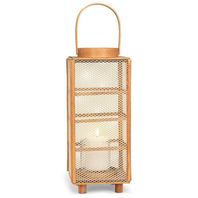 Large Tall Mesh Sided With Handles Candle Lantern