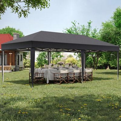 10x20ft Heavy Duty Outdoor Pop Up Canopy Tent Waterproof UV Resistant Patio Shelter Adjustable Height Portable Party Tent for Backyard Beach BBQ Wedding Events