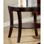 Table de bout de style contemporain avec plateau en verre au fini espresso et plateau inférieur en bois massif