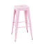 Tabourets de bar roses sans dossier, ensemble de 2,76 cm (30 pouces), en métal, non empilables, démontables et faciles à monter. Idéaux pour îlot de cuisine, bar ou salle à manger. Imperméables, stables et faciles à assembler.