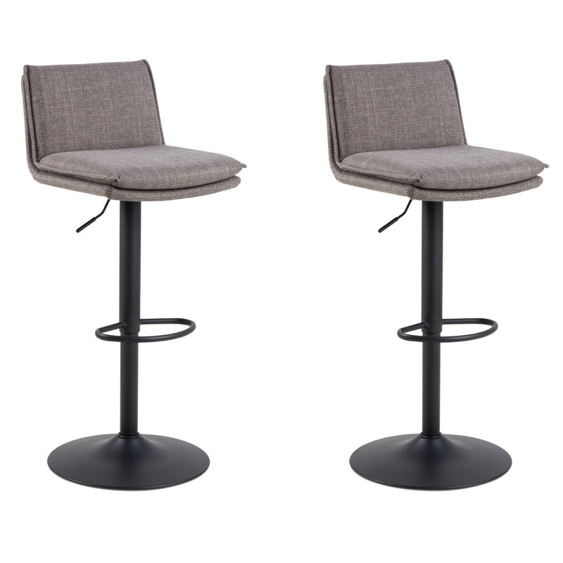 Michea Swivel Upholstered Adjustable Height Counter Stool with Metal Frame