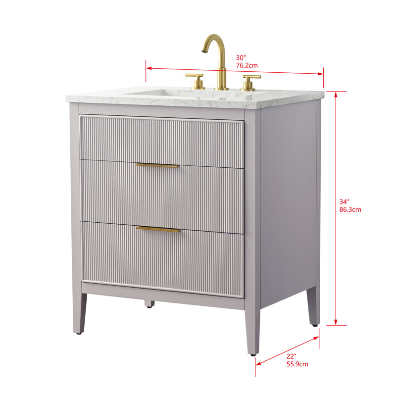 Emma 30" W Single Vanity, Taupe