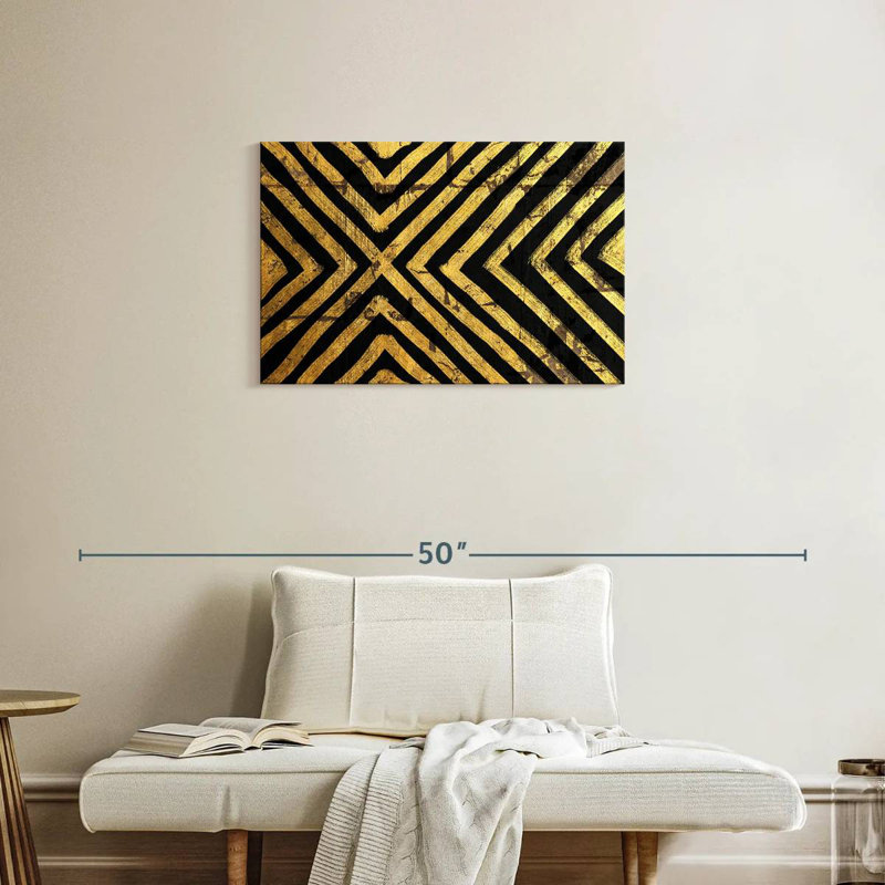 Avery Gold Geometric Lines, 20" H x 30" W