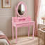 Ensemble de coiffeuse avec miroir et tabouret rembourré Princess