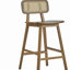 Tabouret de bar en bois avec finition noyer, ensemble de 2