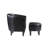 Anges Faux Leather Barrel Chair with Ottoman-954205183