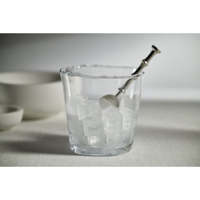 Clear Glass Irregular Rim Ice Bucket