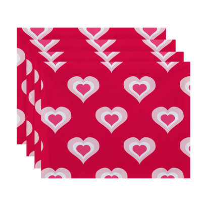 Valentine's Day Polyester Abstract Square Placemat