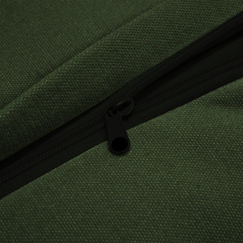 Fauteuil Hillcrest en chenille vert avec housse avec 1 coussin de dossier et 2 coussins décoratifs - Fauteuil simple confortable à assise profonde avec housses amovibles