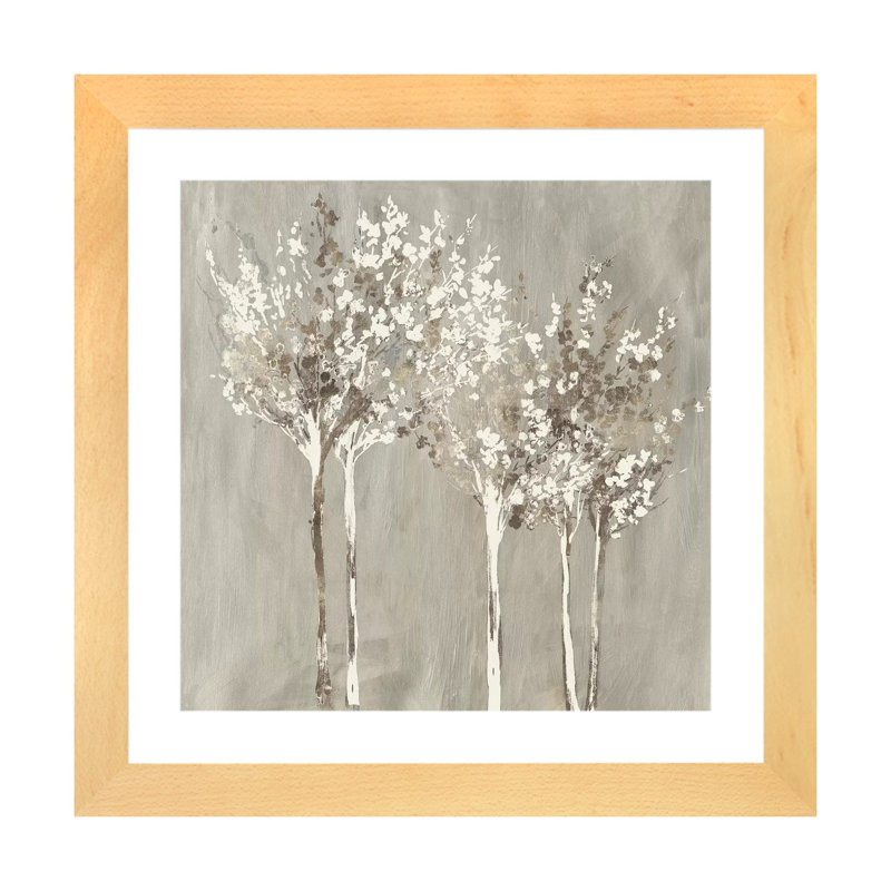 "Sombre" par Allison Pearce, reproduction d’art, H 16 po x l 16 po x p 1 po, Toile avec cadre en bois beige, Blanc