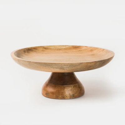  Sienna Natural Wood Pedestal Bowl