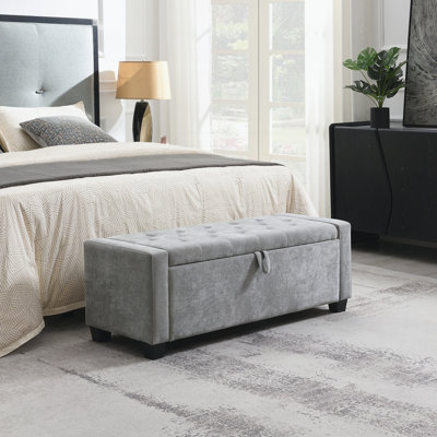 Banc rembourré avec repose-pieds avec charnière de sécurité et sièges pour la chambre à coucher et le salon