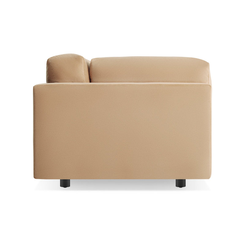 Sunday Sofa, Camel Velvet Polyester Blend, 30" H x 102" W x 40" D