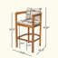 Tabouret d'extérieur en bois avec coussin, ensemble de 2-2045917610