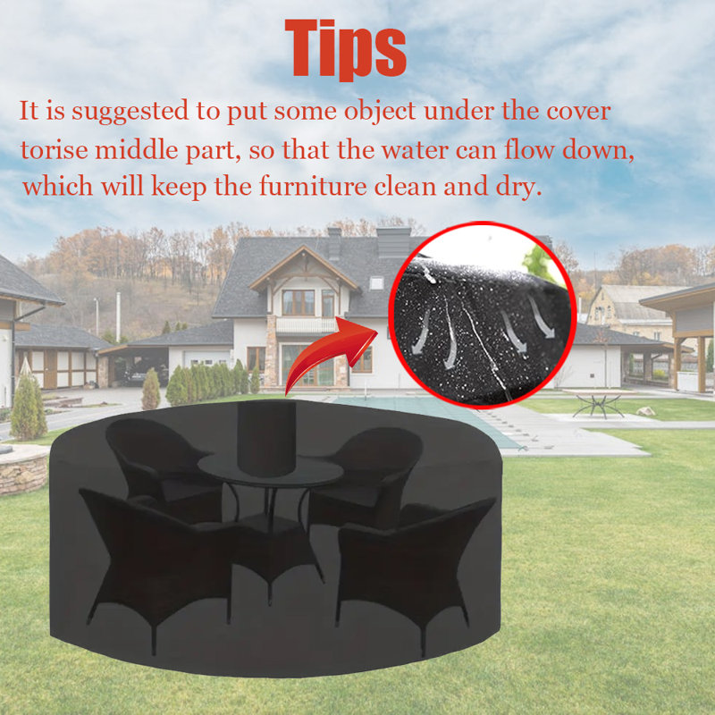 Round furniture covers, 9.06" H x 8.66" W x 3.15" D