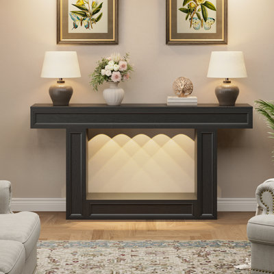 63"W Console Table,Wood Entryway Table,Narrow Sofa Table For Living Room,Foyer