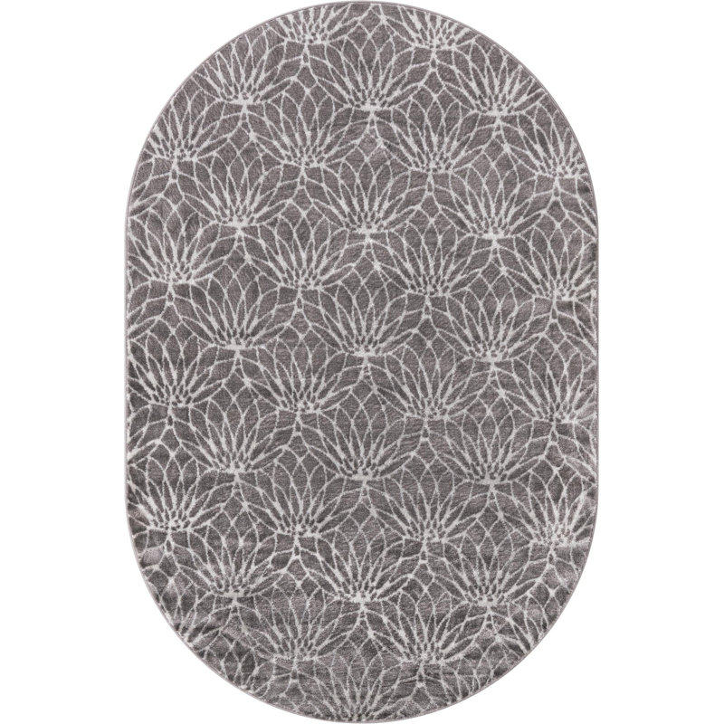Glitzy Geometric Indoor Rug, Oval 5'3" x 8'