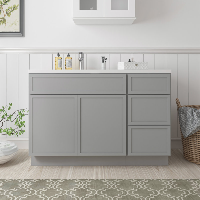 Base de meuble-lavabo simple 48 po seulement, Gris