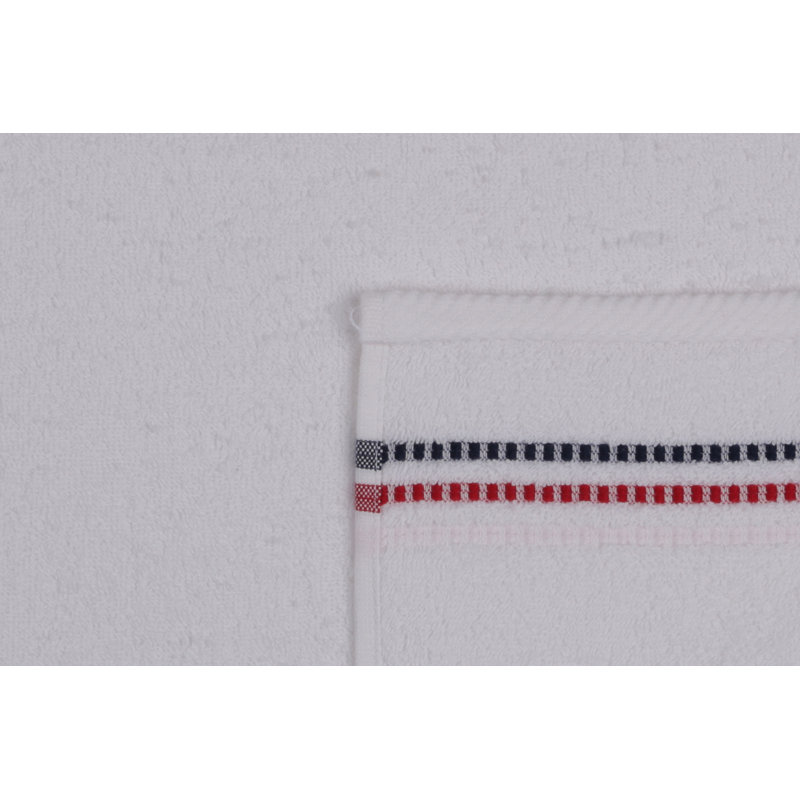 Ensemble de 2 serviettes 100% coton Metcalf, Blanc