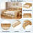 Wooden Daybed With Storage Shelves, 2 Storage Drawers And Study Desk-1608798031