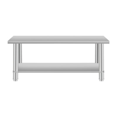 Table de travail en acier inoxydable de 60 po x 24 po pour la restauration et la restauration, hauteur de 35,5 po, table de qualité commerciale fabriquée à la main, hauteur idéale