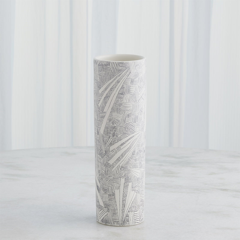 Vase de table en céramique fait à la main, H 14,75 po x l 4,25 po x P 4,25 po