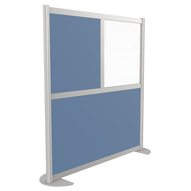 Cloison 3 panneaux Orrie, Standard, Bleu ardoise