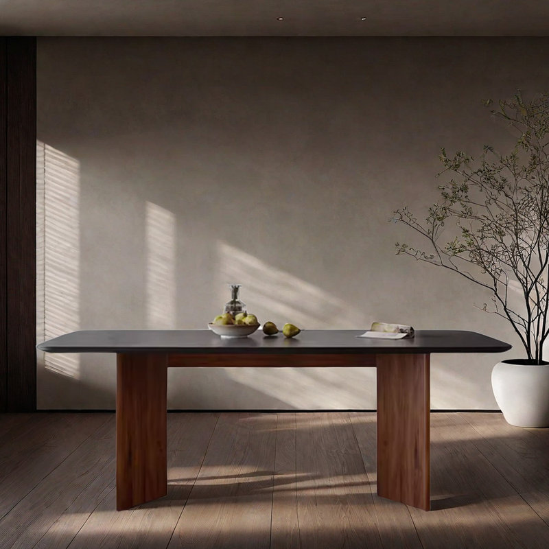 Table de salle à manger Sergia, Noir, H 29,5 po x L 78,7 po x l 31,4 po