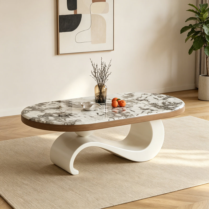 Table basse ovale luxueuse de style italien
