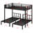 Metal Triple Bunk Bed With Safety Guardrails