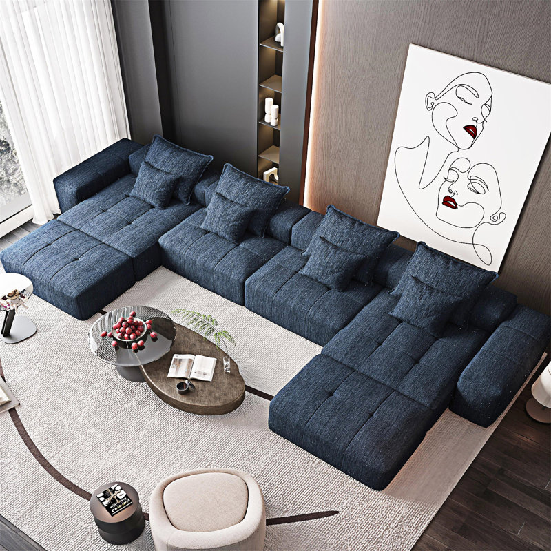 Canapé modulaire modulaire, Bleu